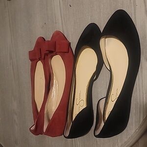 NEW Nine West & Jessica Simpson Ballet Flats Size 10 Cute 2 Pàir LOT!